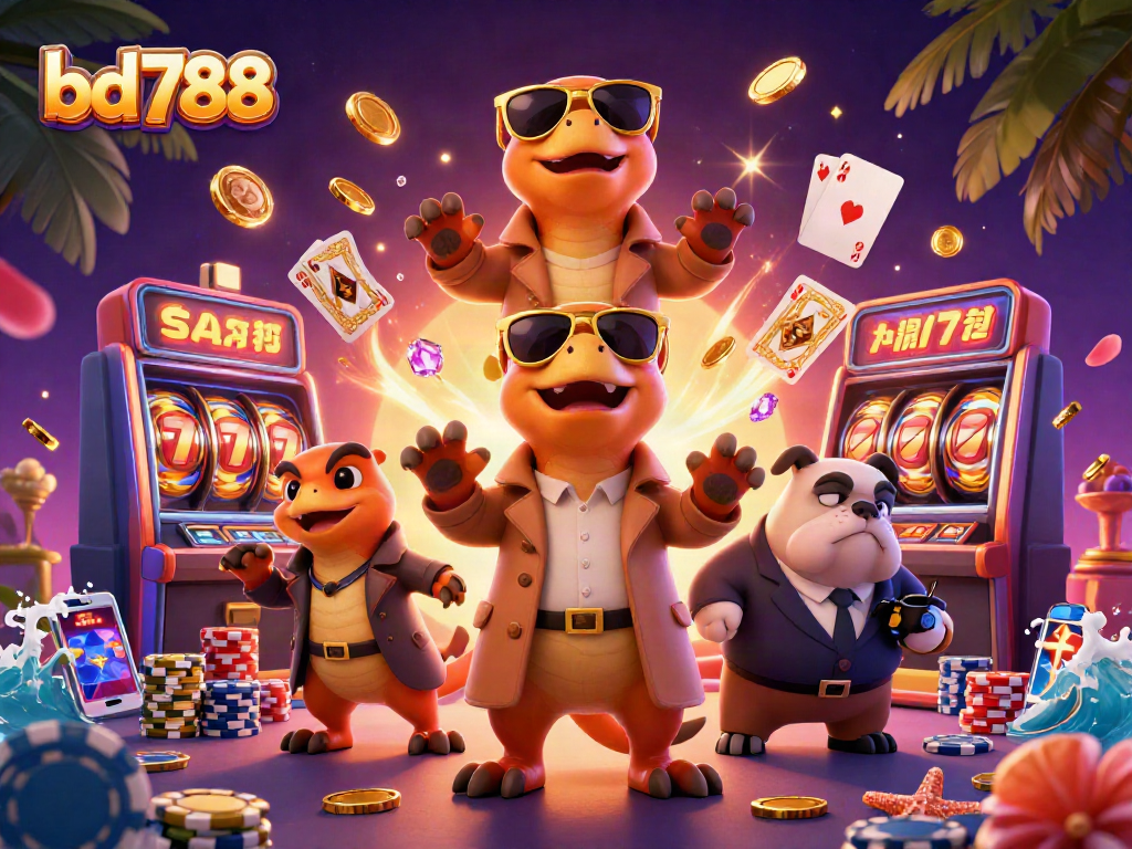 Experience winning strategies with bd788 in a vibrant casino scene featuring raptors in disguise.