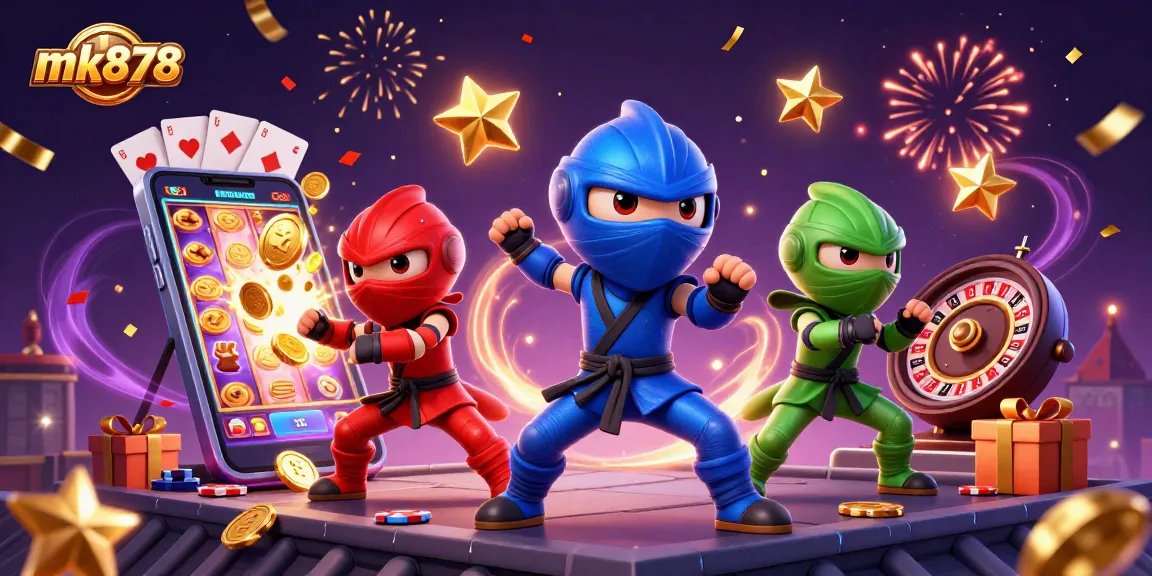 Engage with mk878's thrilling online casino experience featuring vibrant slot games and festive visuals.
