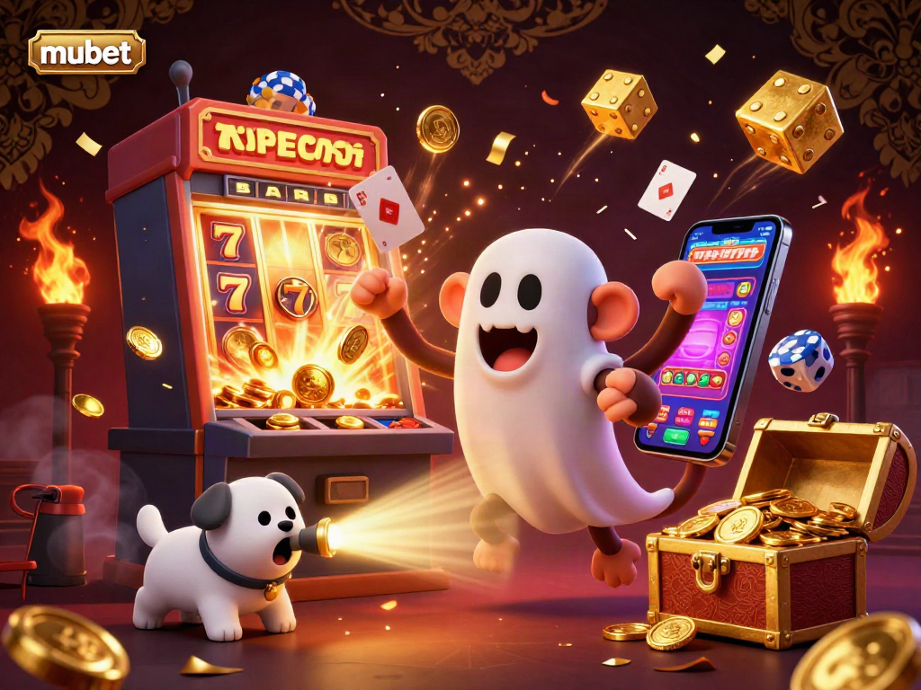 Experience thrilling casino adventures at mubet with a playful poltergeist monkey and ghost-hunter puppy.