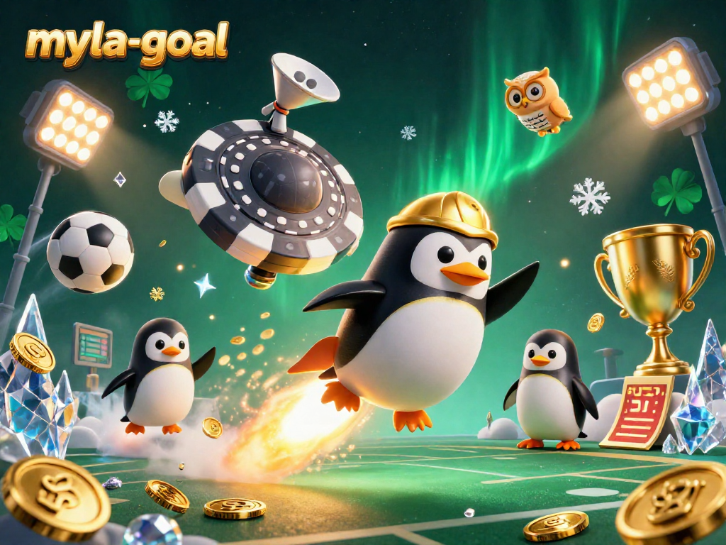 Win big with myla-goal as the golden penguin ventures through a casino-themed universe.
