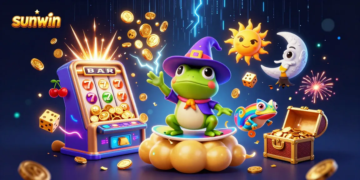 Experience thrilling excitement at sunwin with a vibrant 3D casino scene full of winning elements.