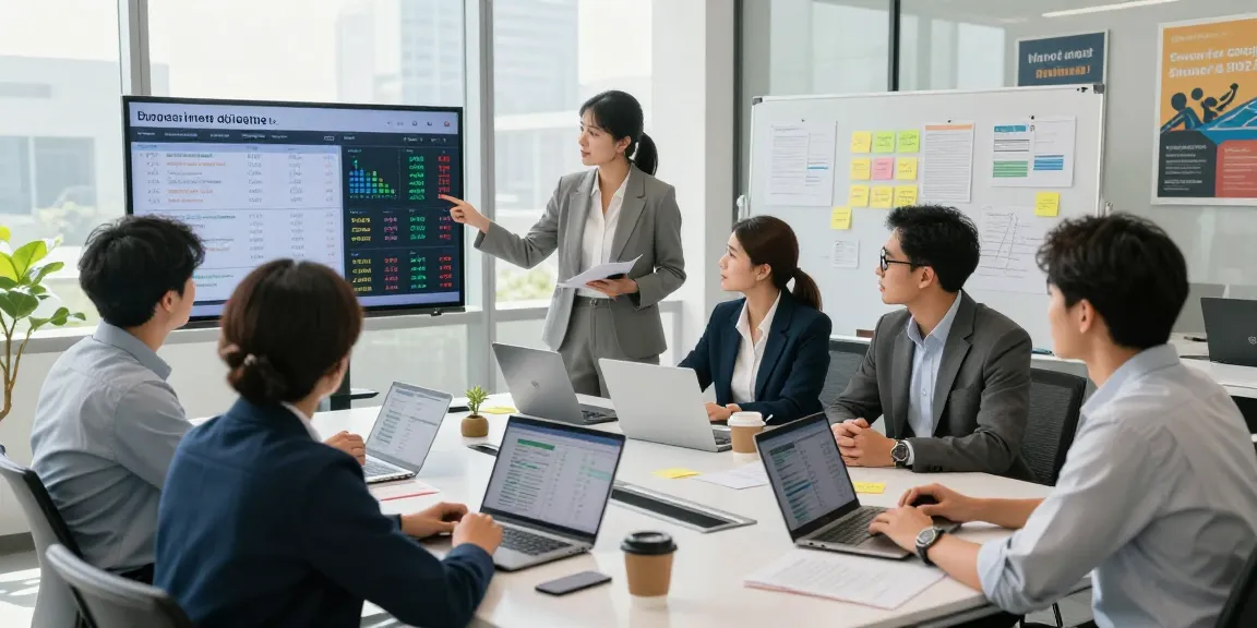 Business energy quotes analysis in a modern office with diverse professionals collaborating on energy cost strategies.