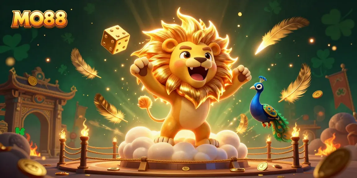 Engage with MO88 in an exciting online casino environment with vibrant characters and game elements.
