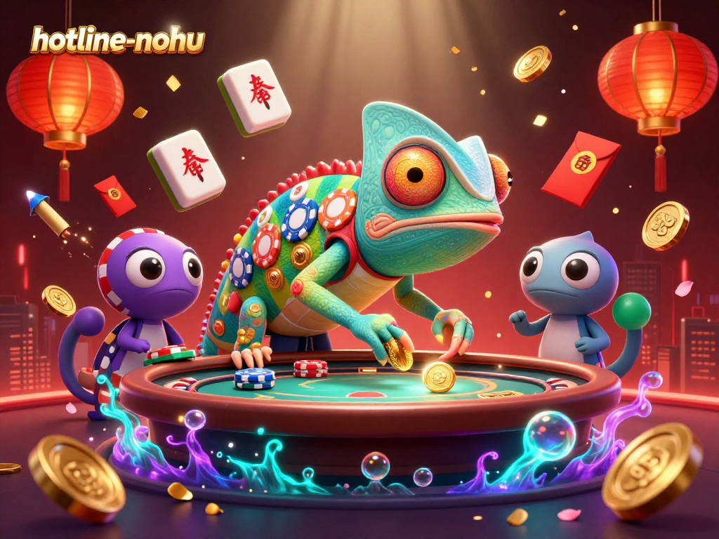 Immerse in the vibrant world of hotline-nohu with this engaging 3D casino scene filled with dynamic elements.