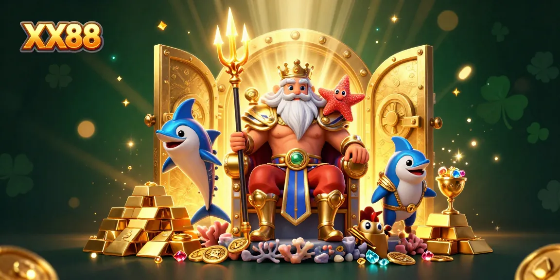 Experience winning strategies with XX88 in this captivating 3D casino scene filled with treasures.