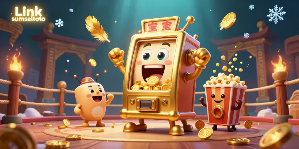 Spin jackpots and win big with Link sumseltoto in a vibrant 3D casino scene.