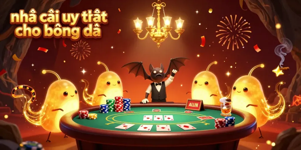 Experience fun at nhà cái uy tín cho bóng đá with animated glowworms lighting a vibrant casino scene.