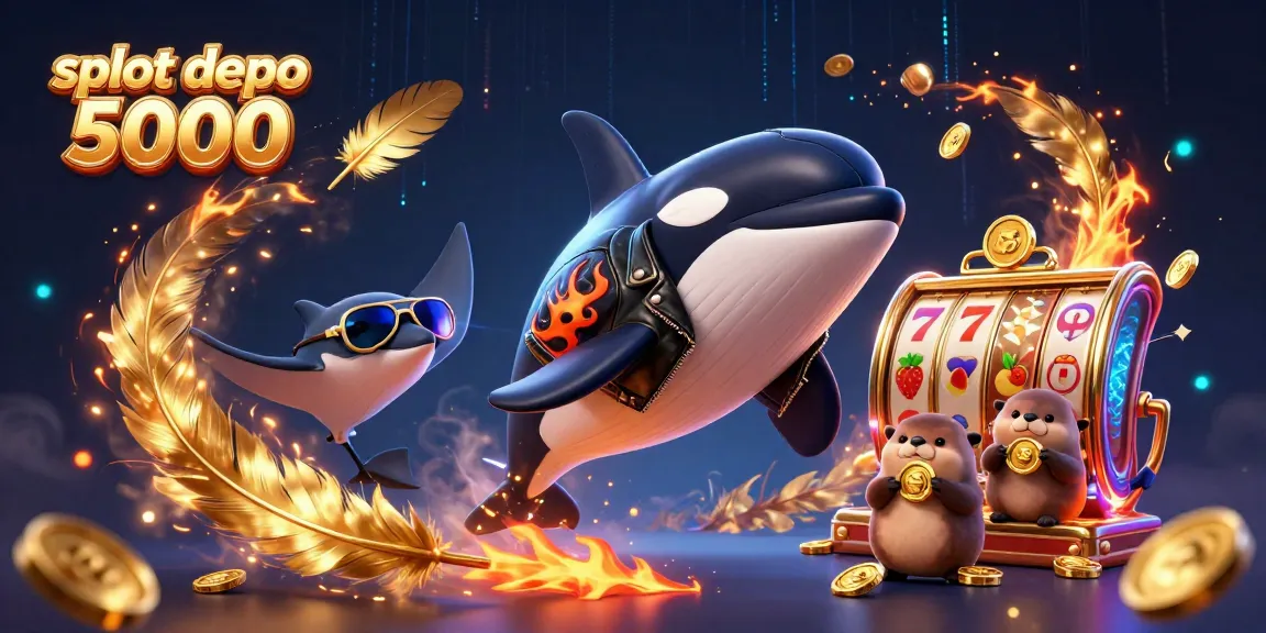 Spin and win big with exciting slot depo 5000 featuring a whale, stingray, and otters collecting coins.