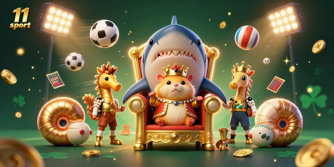 Bettors engage with thrilling 11 sport action while surrounded by dynamic sports elements and golden rewards