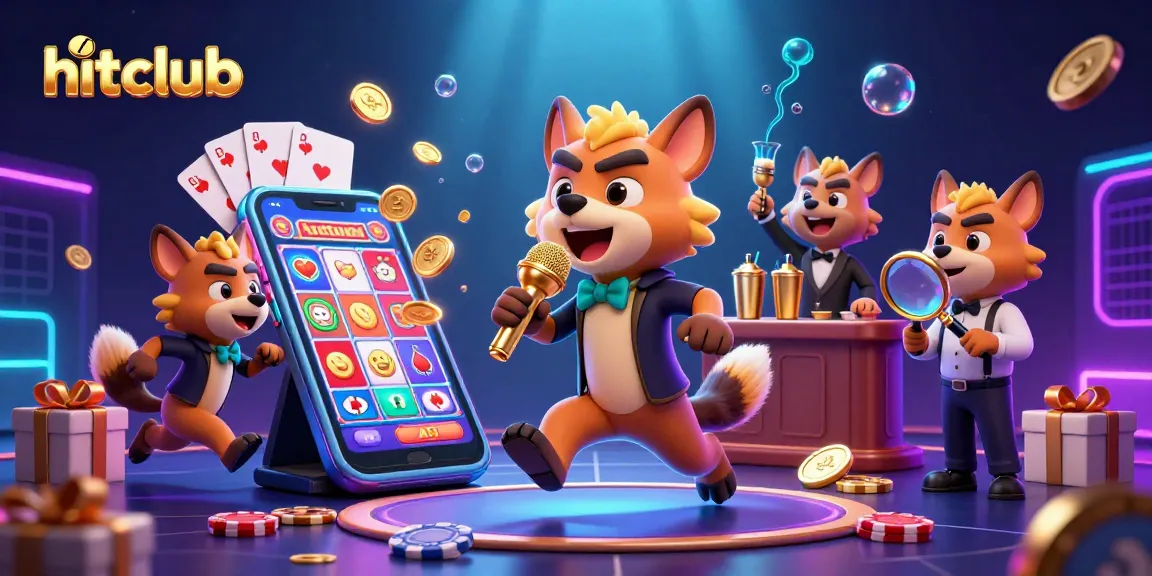 Hitclub showcases hyena characters in a lively casino scene, emphasizing vibrant entertainment and jackpots.