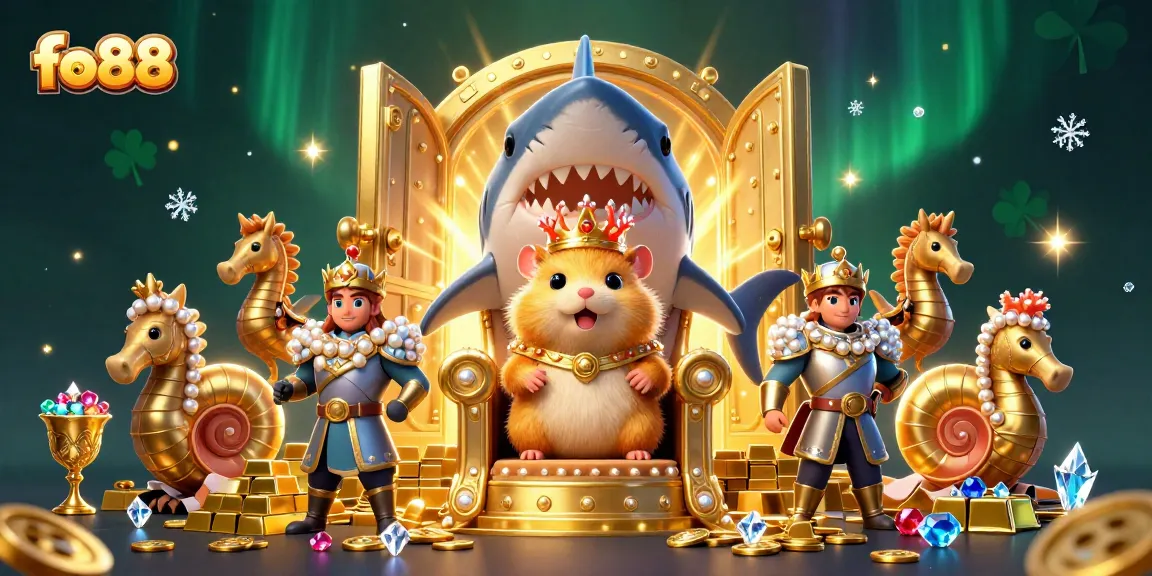 Experience the exciting world of fo88 with the fierce hamster king and treasure-loaded casino elements.