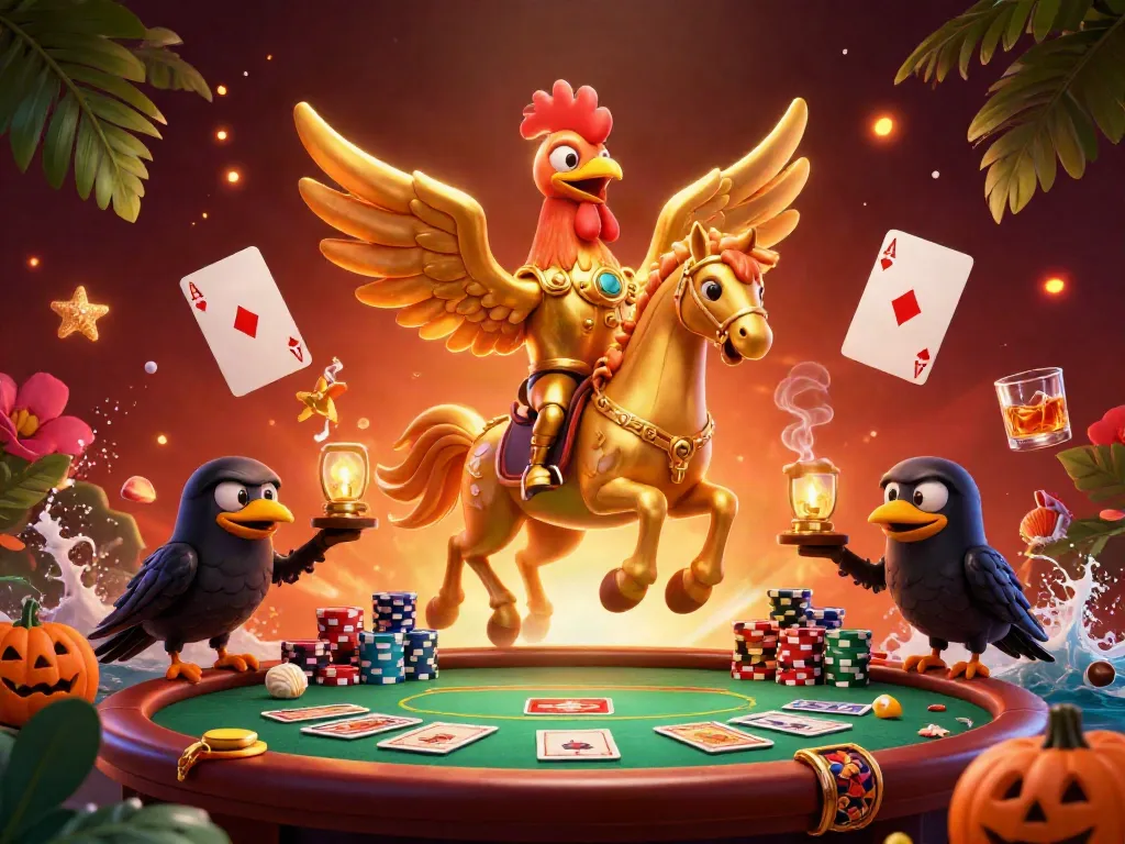 Experience thrilling gaming with 88ibet in a vibrant casino scene of a golden rooster, poker chips, and glowing lanterns.