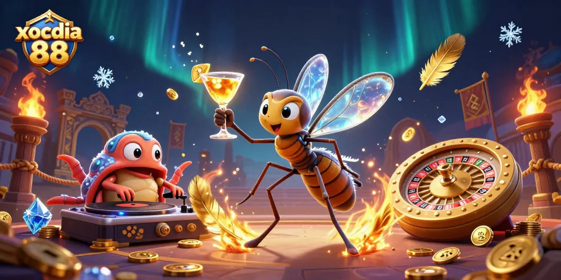 xocdia 88 energizes users with exciting gambling visuals featuring a casino mascot and a vibrant roulette.