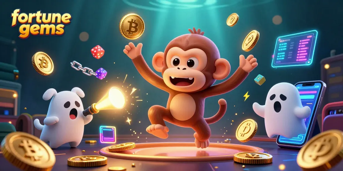 Engage with fortune gems by tracking a mischievous monkey juggling golden treasures in a haunted casino.