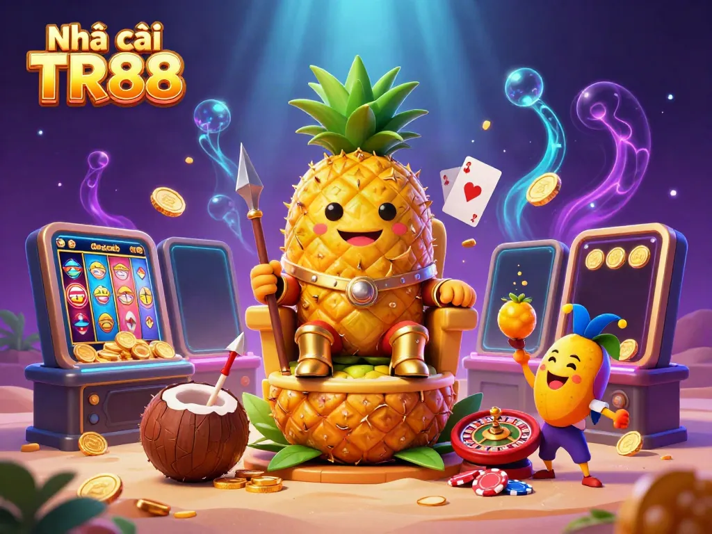 Experience excitement at Nhà cái TR88 with the king of slots and vibrant casino elements.