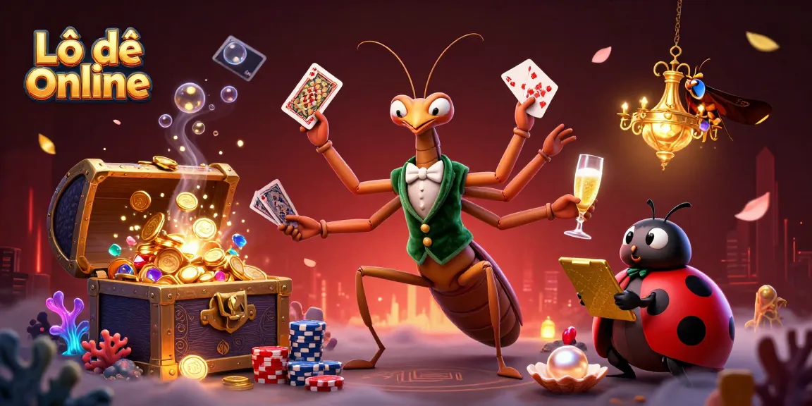 Engage with Lô đề online through a vibrant 3D scene illustrating thrilling gameplay and colorful casino elements.