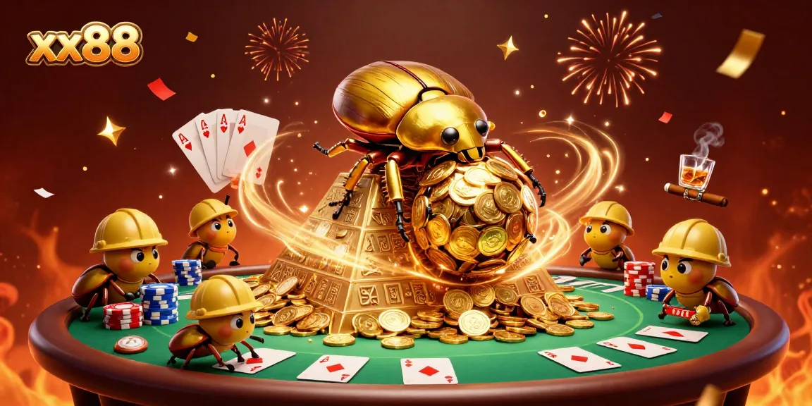 Experience xx88's vibrant casino world with golden elements and dynamic gameplay in a cartoon setting.