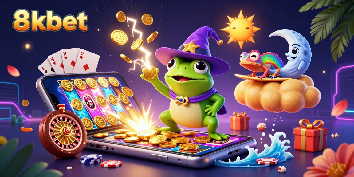 Play exciting games at 8xbet with dynamic golden coins and vibrant casino elements.