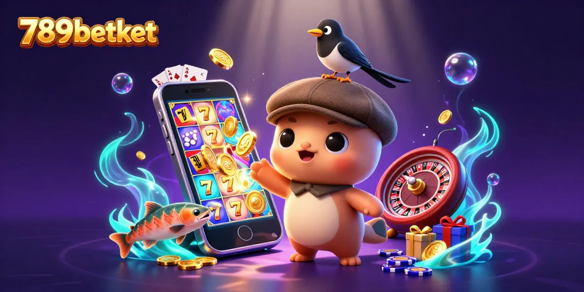 Experience the thrilling atmosphere of 789betket with vibrant 3D illustrations showcasing slots and casino fun.