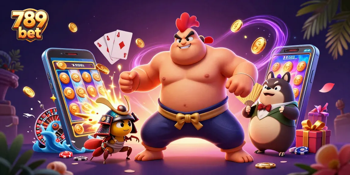Engage in thrilling action at 789 bet with lively characters and vibrant gambling elements.