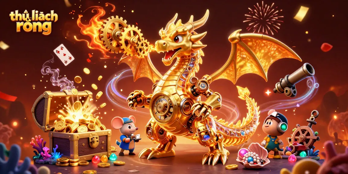Engage in thrilling adventures with thủ lĩnh rồng amidst a vibrant casino atmosphere of treasure and energy.