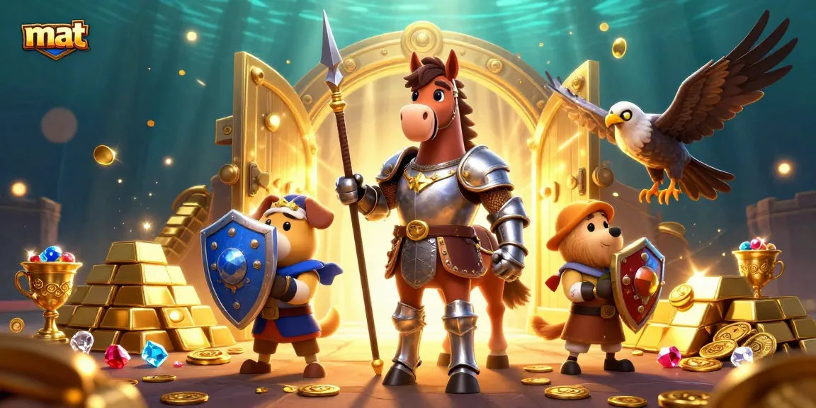Engage with mat gaming excitement as a knight conquers treasures amid dazzling casino elements.