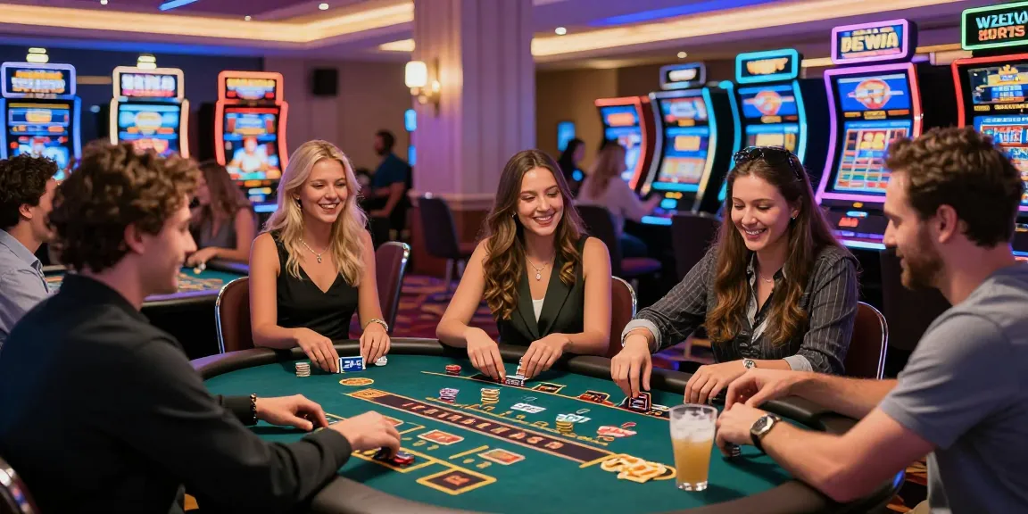 Players enjoying the excitement of credit card casinos with Visa and Mastercard at vibrant gaming tables.