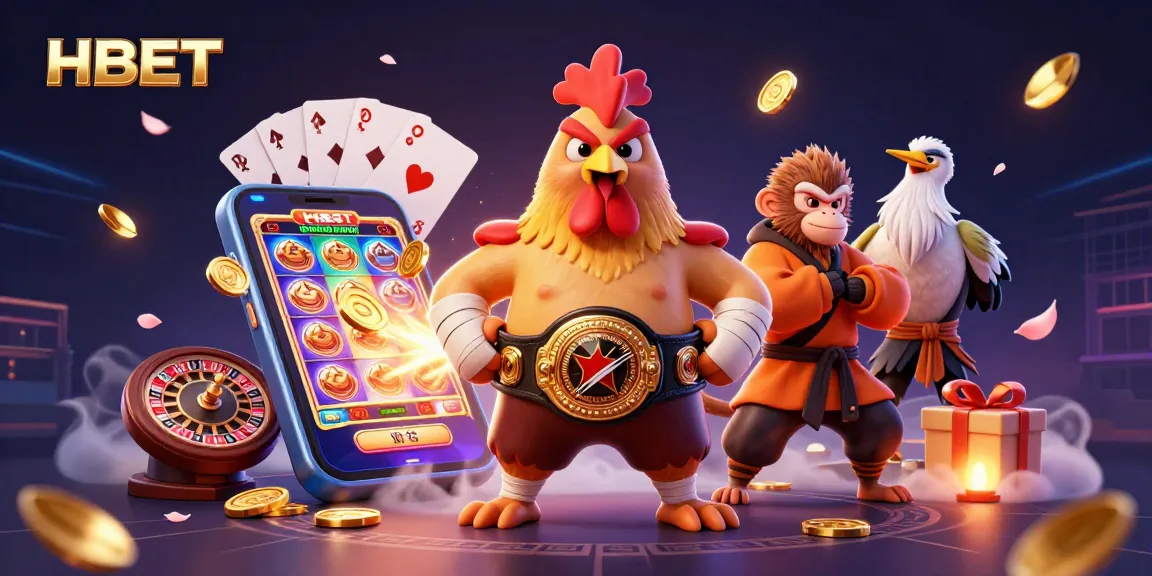 Engage with HBET's thrilling gaming atmosphere featuring dynamic characters and exciting casino elements.