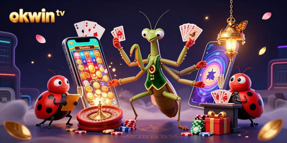 Experience thrilling gameplay with okwin tv's vibrant casino atmosphere showcasing a dynamic 3D scene.