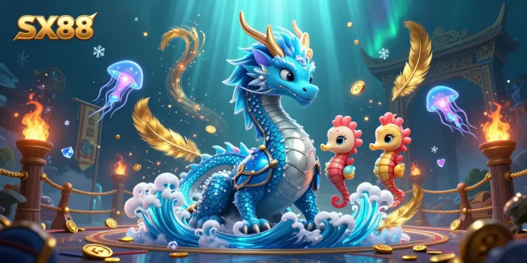 SX88 offers stunning gaming excitement with vibrant underwater characters and casino elements.