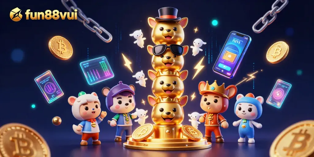 Experience the excitement of the fun88vui casino with vibrant 3D visuals and animated totems.
