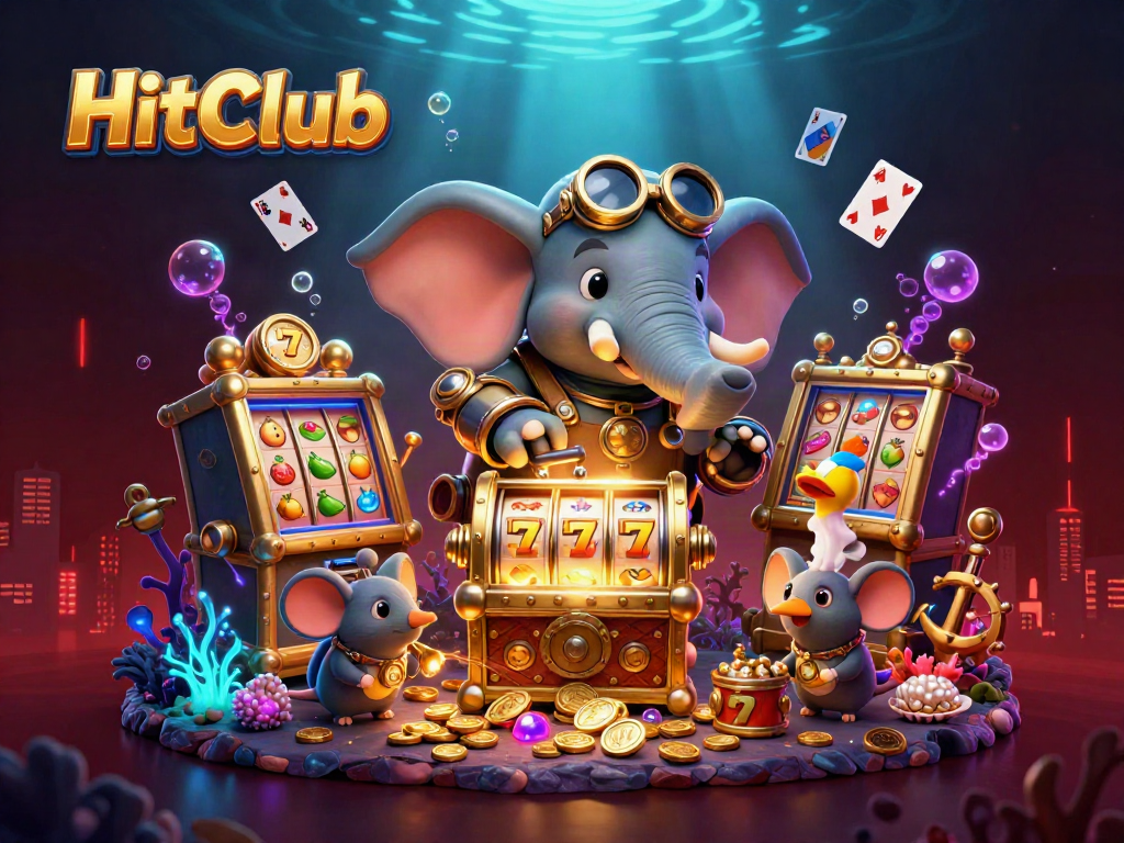 HitClub celebrates the thrill of slots with a lively steampunk-themed casino scene.