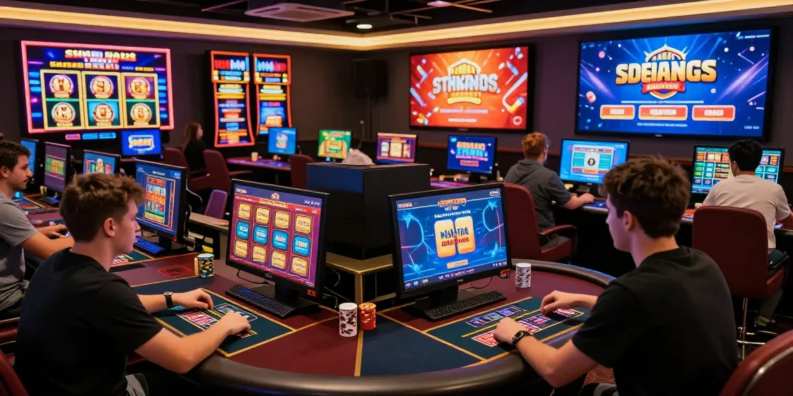 Exciting online gambling scene illustrating players engaged with 123b casino games, showcasing vibrant graphics and a dynamic interface.