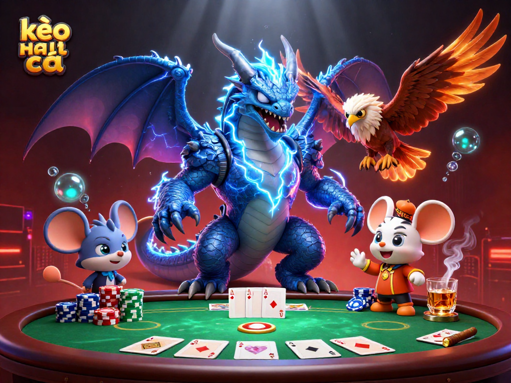 Engage with kèo nhà cái and witness the excitement of poker in a dynamic 3D casino scene.
