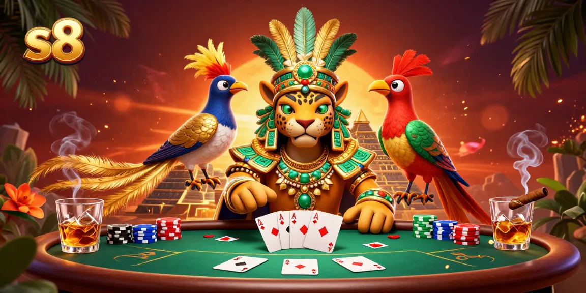 Experience thrilling poker action at s8 as a Mayan jaguar priest rules the table.