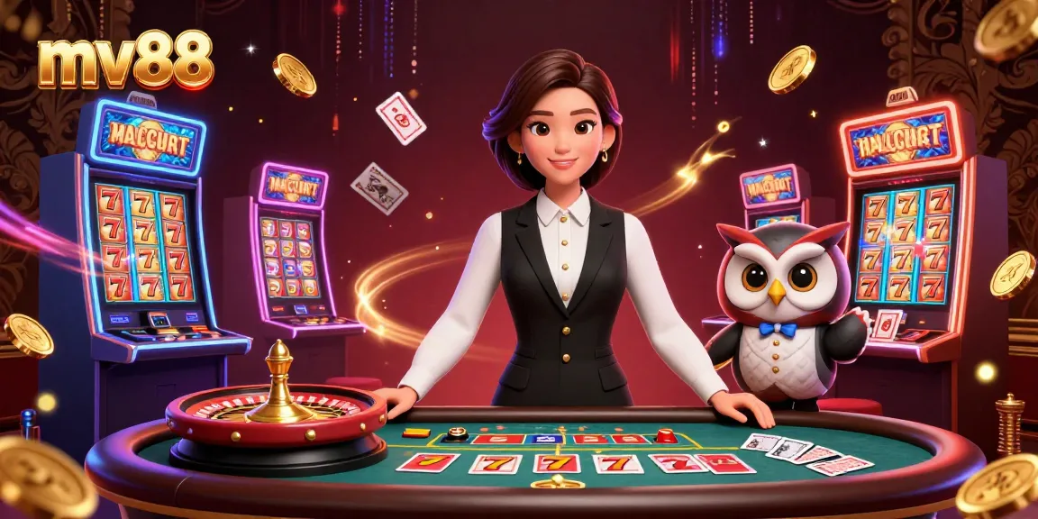 Engage in thrilling gameplay at mv88 while enjoying dynamic slots and a luxury baccarat scene.