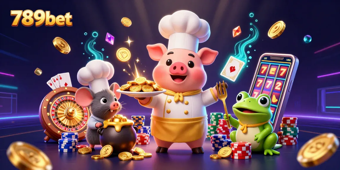 Experience the excitement of 789bet with vibrant casino characters and golden treasures