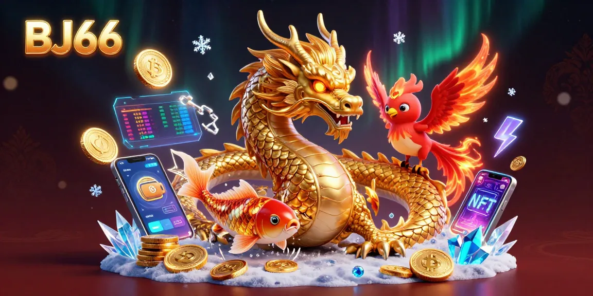 Engage with BJ66's dynamic gaming scene featuring vibrant characters and immersive crypto-themed elements.