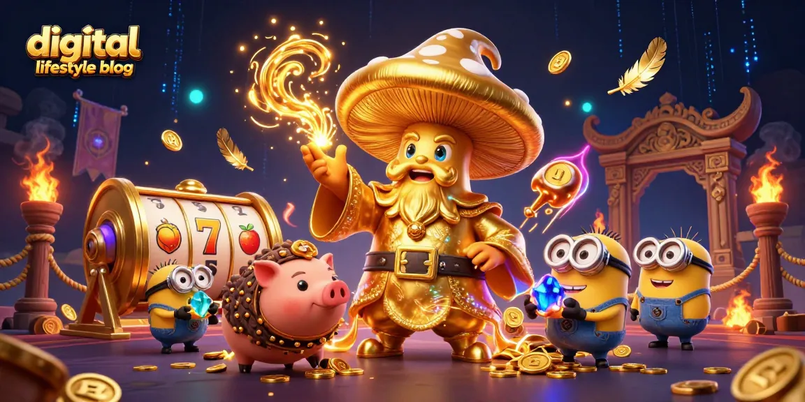Experience thrilling gameplay at a digital lifestyle blog with the wizard and treasure in a vibrant casino!