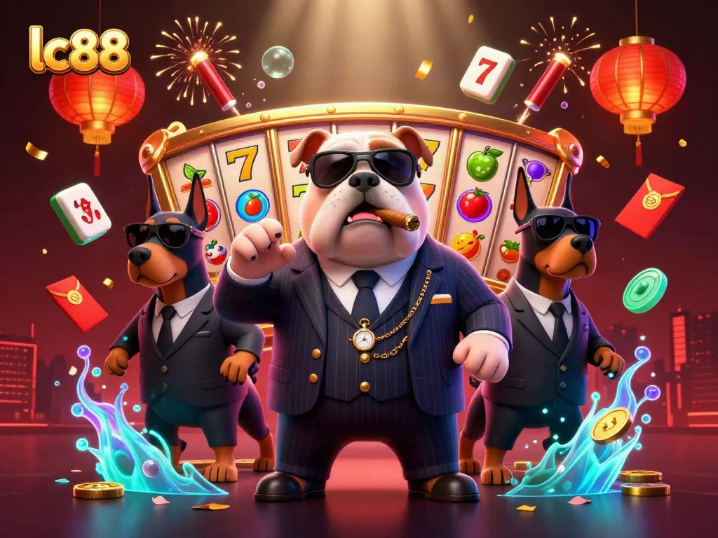 Engage with lc88's dynamic slots scene featuring lively animations and rich casino elements.
