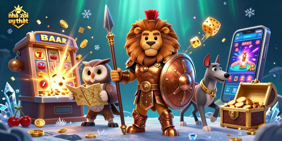 Experience top-tier gaming action with nhà cái uy tín and a dynamic 3D casino illustration of a Spartan lion.