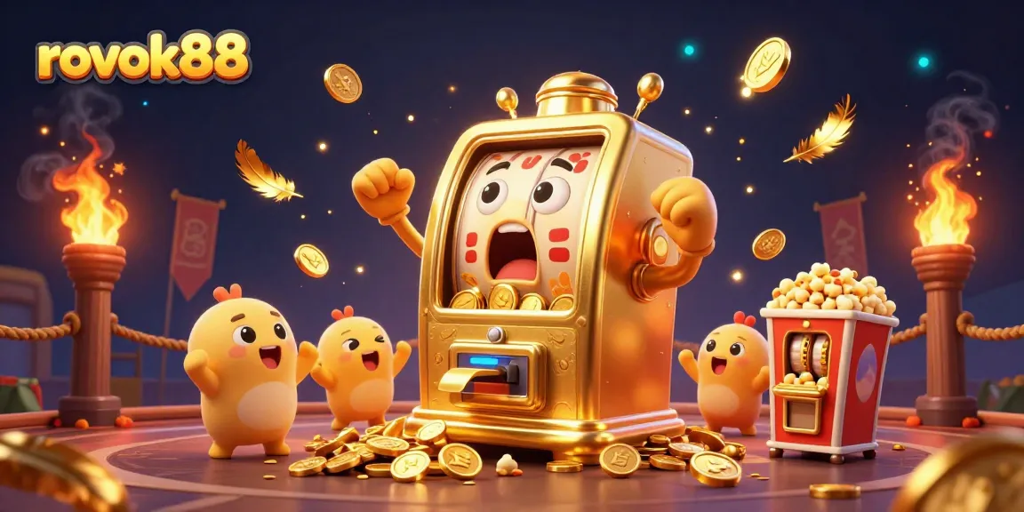 Experience thrilling wins with rokok88's golden slot machine celebrating a jackpot.