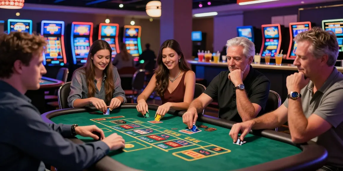 Exciting casino scene at https://mhfe.org.uk showcasing players enjoying credit card payments and vibrant gaming tables.