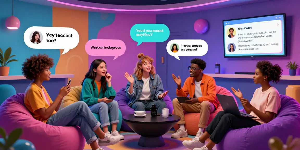 Dynamic chat interface showcasing engaging AI spicy talk interactions in a vibrant lounge.