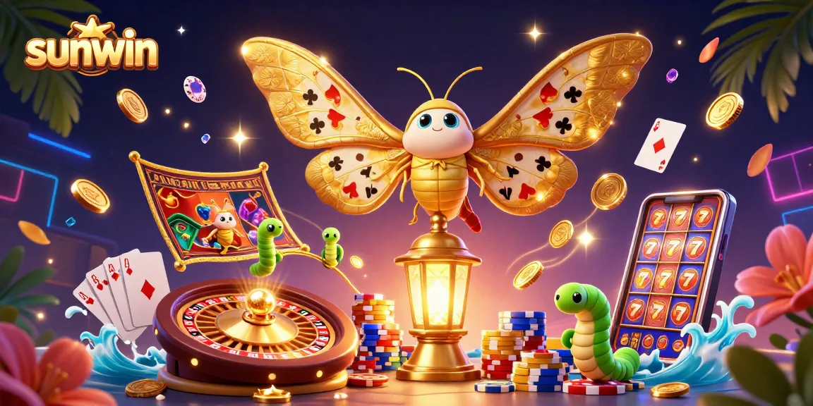 Experience thrilling gameplay with sunwin in this vibrant casino-themed illustration.