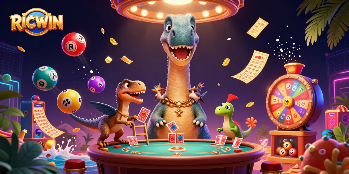 Deal cards at RICWIN's vibrant casino filled with excitement and prizes.
