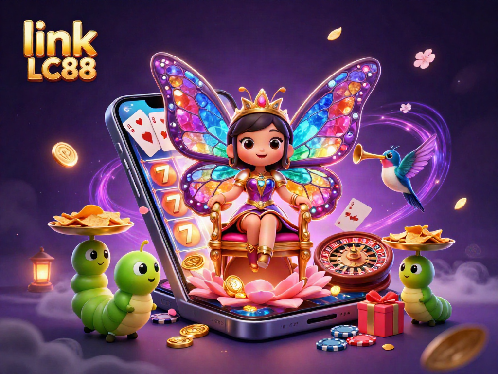 Experience thrilling gameplay at link LC88 with vibrant casino elements, from slots to chips and winning opportunities.