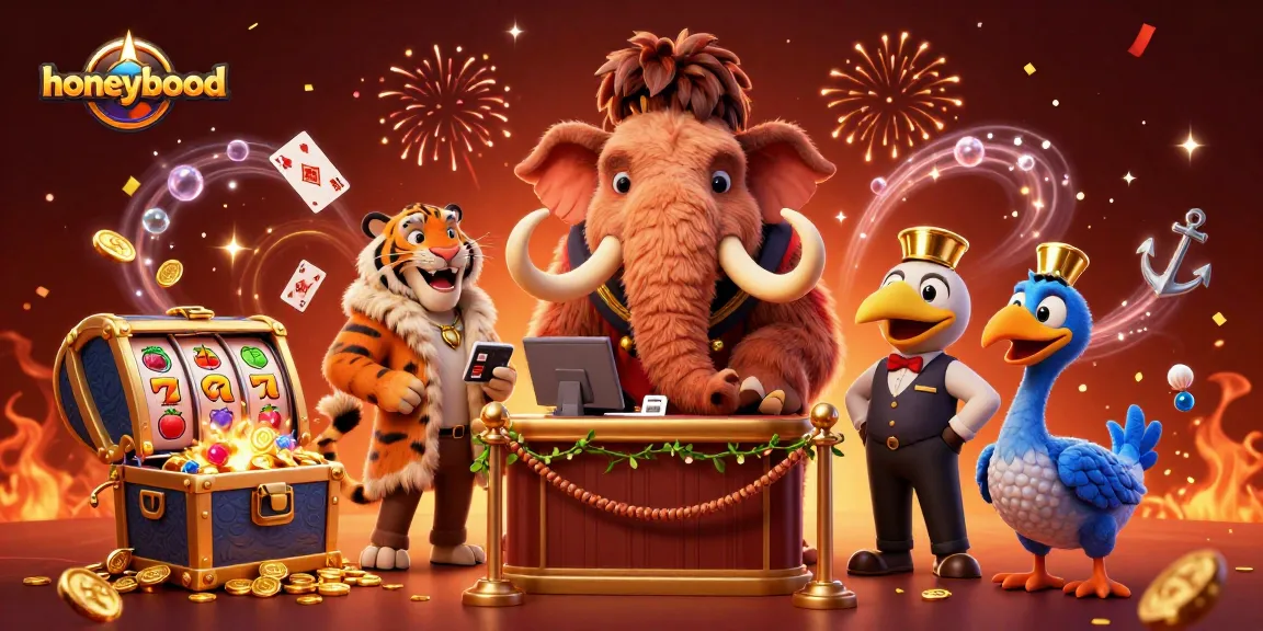 Join the fun at honeyblood with lively characters and winning slots in a captivating casino scene.