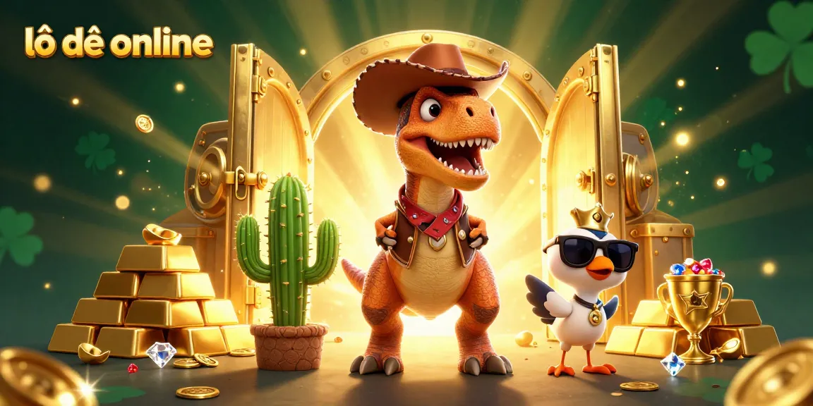Engaging lô đề online adventure with 3D cartoon characters amidst treasure, emphasizing winning strategies.