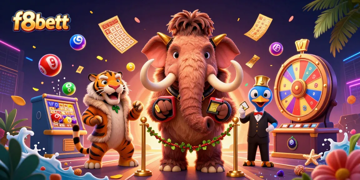 Experience thrilling entertainment with f8bettt's vibrant casino scene featuring unique bouncer characters.